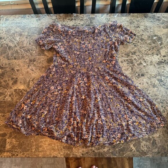 Xhilaration Summer Spring Floral Lace Dress Size XXL Purple Fit and Flare - Picture 11 of 11
